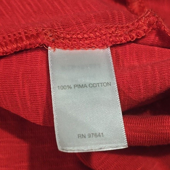 J. Jill Women's SS Pima Cotton Dipped Hem Oversized Side Slit Tunic Papaya S - Picture 5 of 6